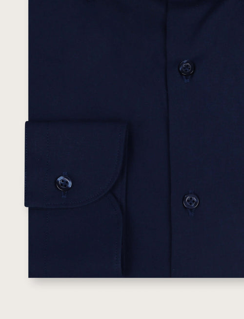 Camicia in cotone stretch tinta unita_Luigi Fusaro