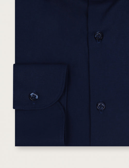 Camicia in cotone stretch tinta unita |Colore:Blu
