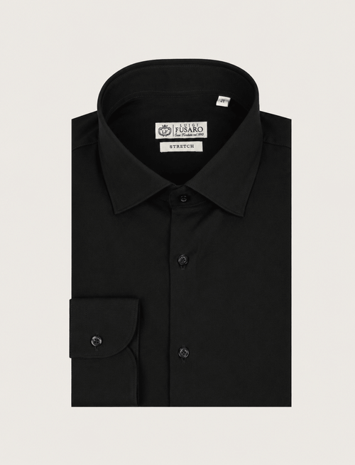 Camicia in cotone stretch tinta unita_Luigi Fusaro