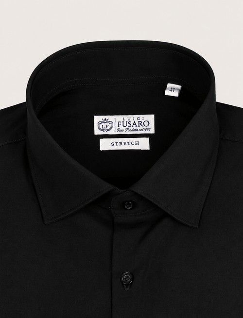 Camicia in cotone stretch tinta unita_Luigi Fusaro