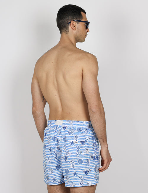 Costume da bagno rigato fantasia marina |Colore:Blu