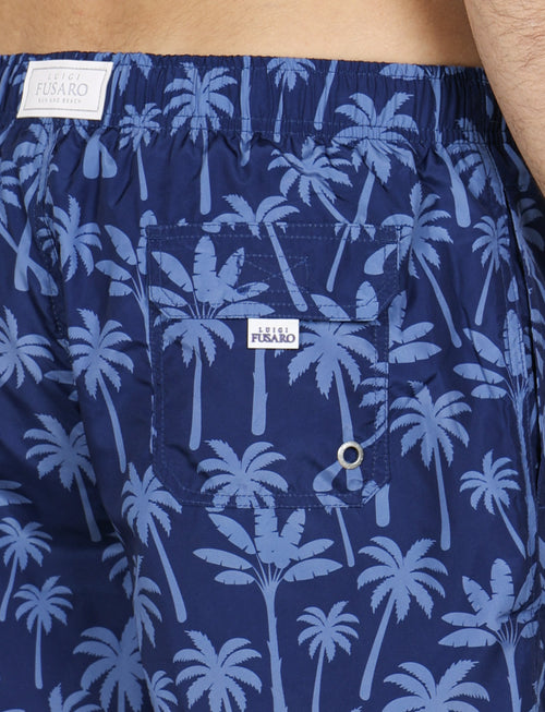 Costume da bagno fantasia palme tropicali |Colore:Blu