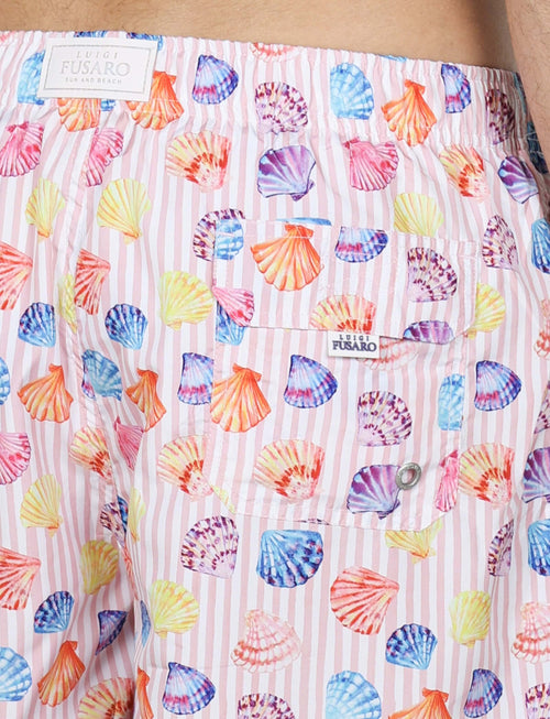 Costume da bagno conchiglie e righe rosa_Luigi Fusaro