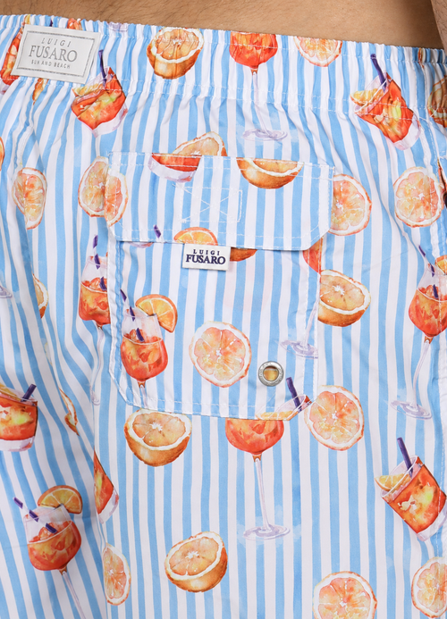 Costume da bagno fantasia cocktail a righe |Colore:Azzurro
