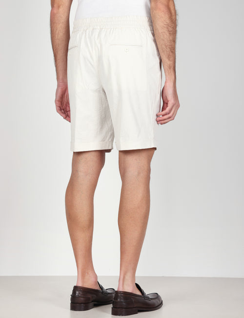 Bermuda in cotone goffrato a righe |Colore:Beige