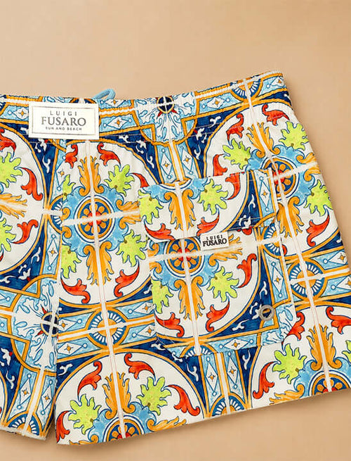 Costume da bagno fantasia maiolica mediterranea_Luigi Fusaro