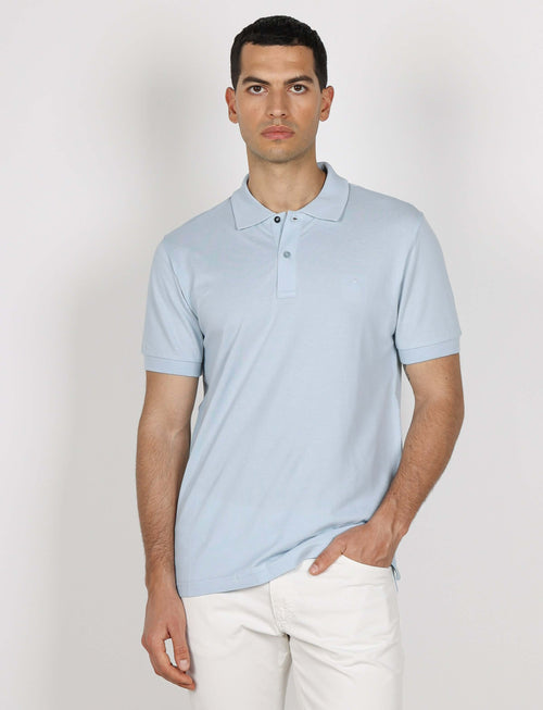Polo in cotone tinta unita |Colore:Celeste