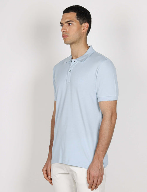 Polo in cotone tinta unita |Colore:Celeste
