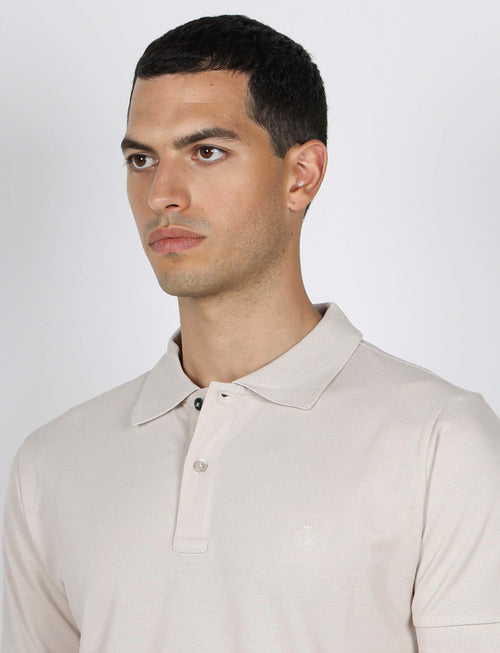 Polo in cotone tinta unita |Colore:Beige