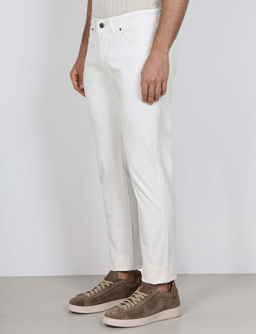 Pantaloni cinque tasche in cotone nido d'ape_Luigi Fusaro