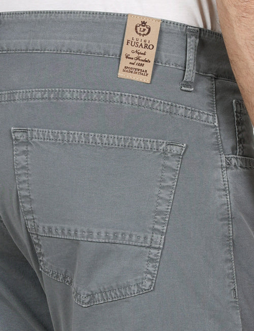 Pantaloni cinque tasche in cotone nido d'ape |Colore:Grigio medio