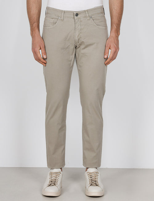 Pantaloni cinque tasche in cotone nido d'ape |Colore:Fango