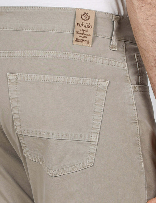 Pantaloni cinque tasche in cotone nido d'ape_Luigi Fusaro