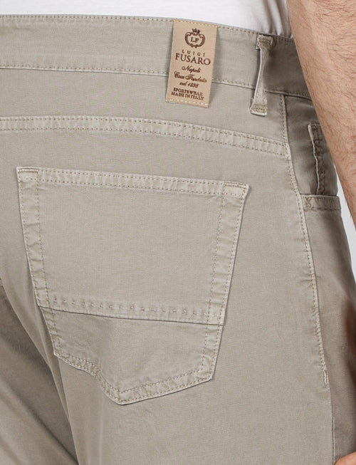 Pantaloni cinque tasche in cotone nido d'ape |Colore:Fango