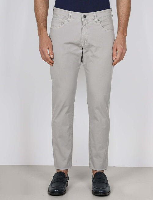 Pantaloni cinque tasche in cotone nido d'ape_Luigi Fusaro