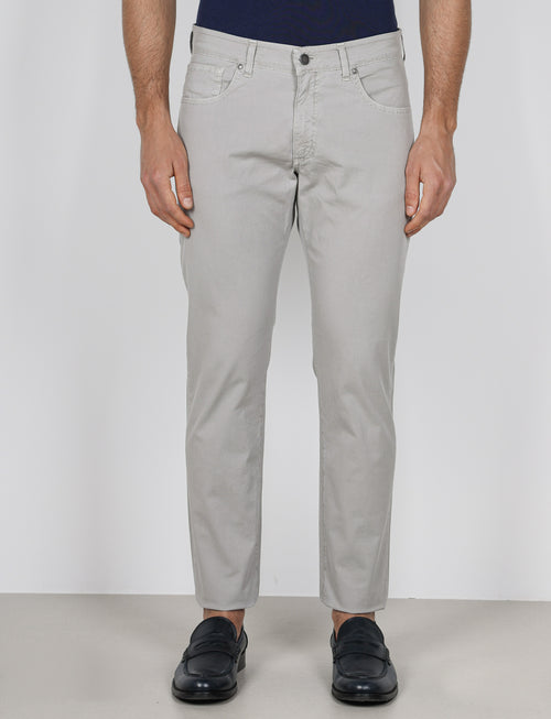 Pantaloni cinque tasche in cotone nido d'ape |Colore:Mastice