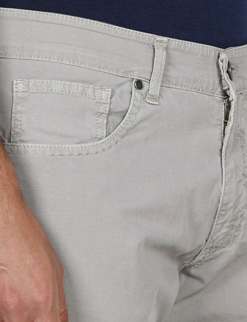 Pantaloni cinque tasche in cotone nido d'ape |Colore:Mastice
