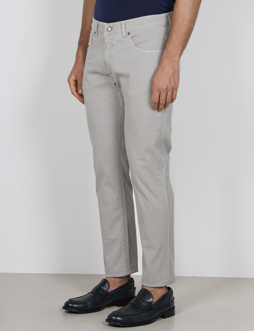 Pantaloni cinque tasche in cotone nido d'ape |Colore:Mastice