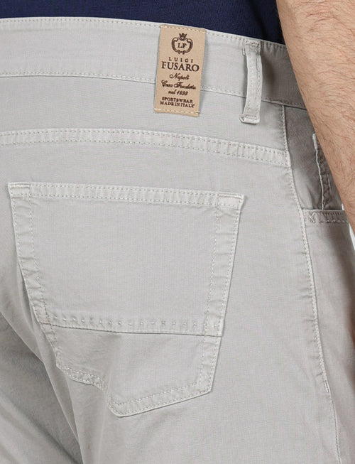 Pantaloni cinque tasche in cotone nido d'ape |Colore:Mastice