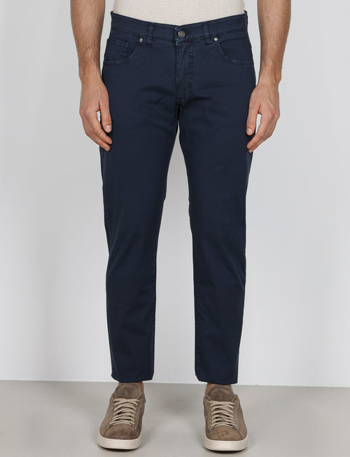 Pantaloni cinque tasche in cotone nido d'ape |Colore:Blu