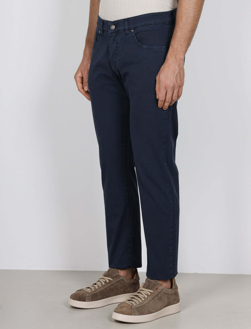 Pantaloni cinque tasche in cotone nido d'ape_Luigi Fusaro