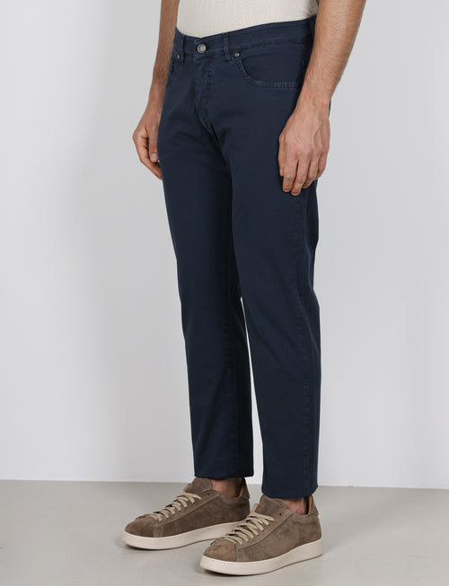 Pantaloni cinque tasche in cotone nido d'ape |Colore:Blu