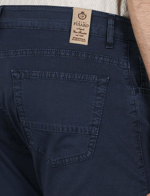 Pantaloni cinque tasche in cotone nido d'ape_Luigi Fusaro