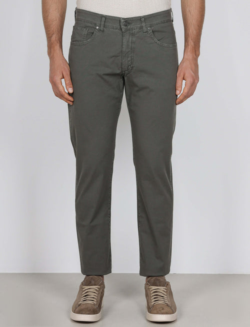 Pantaloni cinque tasche in cotone nido d'ape_Luigi Fusaro