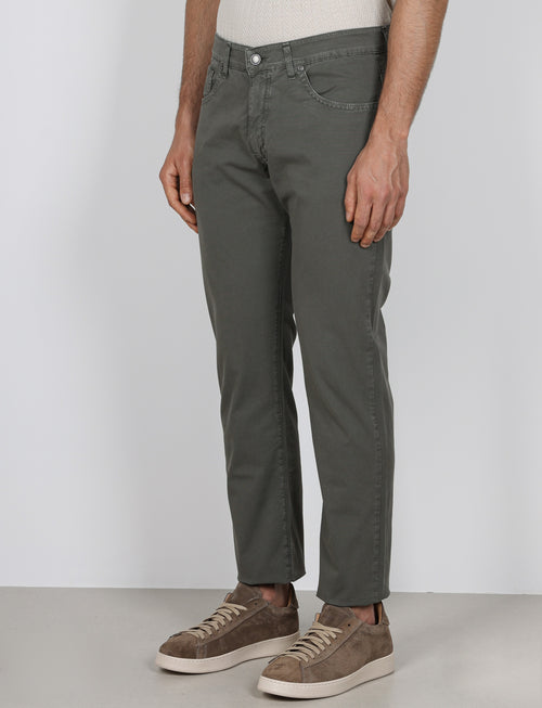 Pantaloni cinque tasche in cotone nido d'ape |Colore:Verde