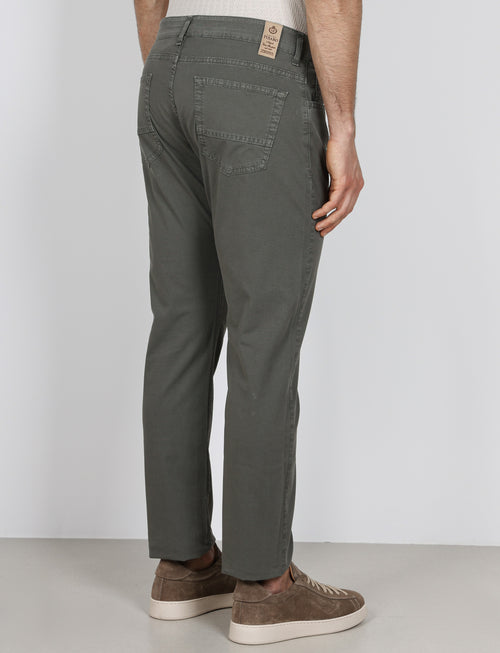 Pantaloni cinque tasche in cotone nido d'ape |Colore:Verde