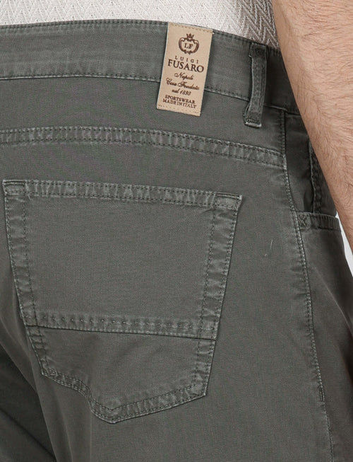 Pantaloni cinque tasche in cotone nido d'ape_Luigi Fusaro