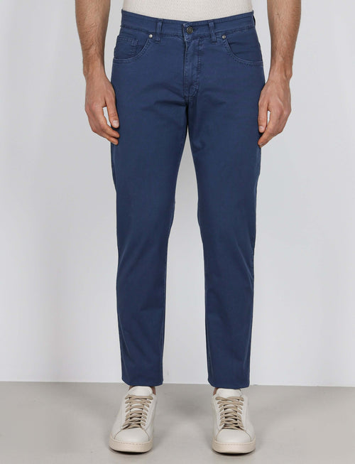 Pantaloni cinque tasche in cotone nido d'ape_Luigi Fusaro