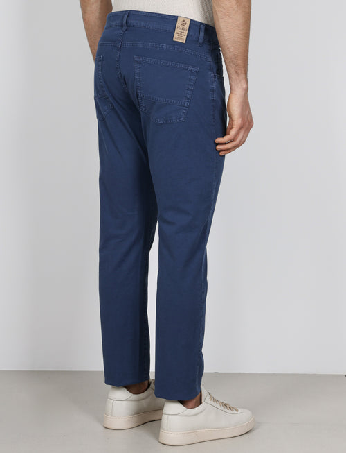 Pantaloni cinque tasche in cotone nido d'ape |Colore:Indaco