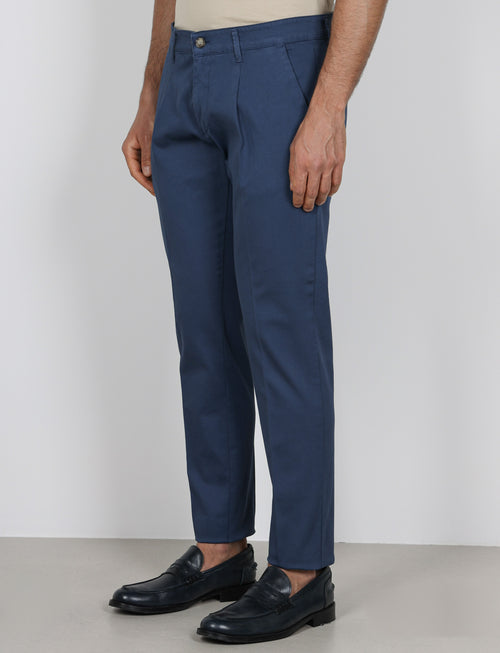 Pantaloni con pinces in cotone elasticizzato |Colore:Lavagna
