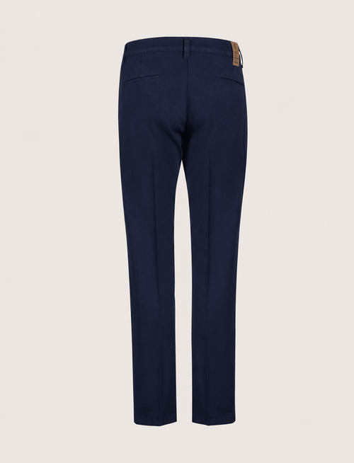 Pantaloni con pinces in cotone elasticizzato_Luigi Fusaro