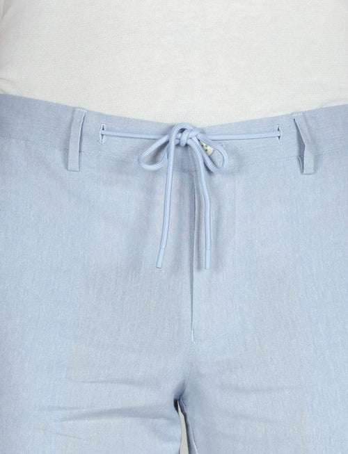 Pantalaccio con coulisse in cotone stretch |Colore:Celeste