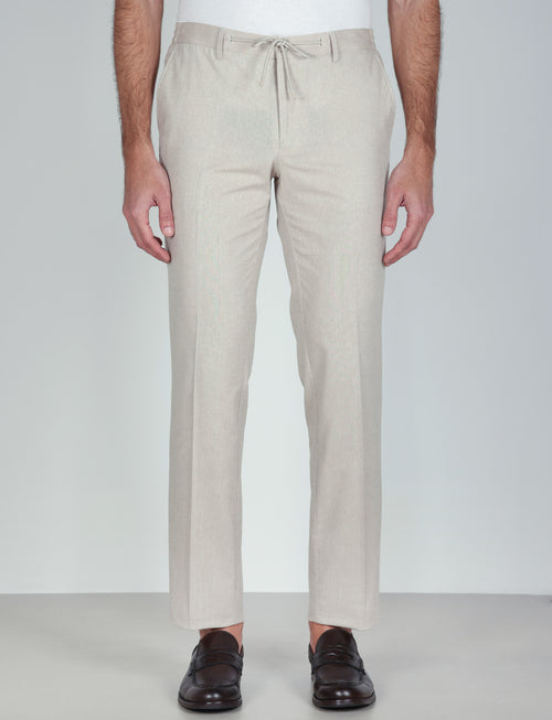 Pantalaccio con coulisse in cotone stretch |Colore:Beige