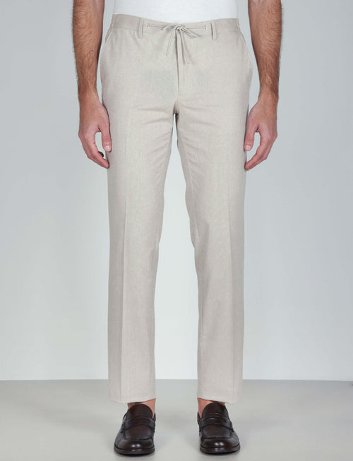 Pantalaccio con coulisse in cotone stretch_Luigi Fusaro