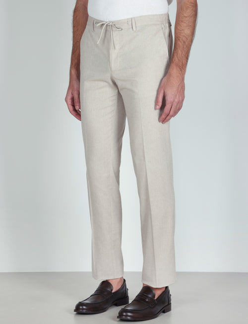Pantalaccio con coulisse in cotone stretch |Colore:Beige