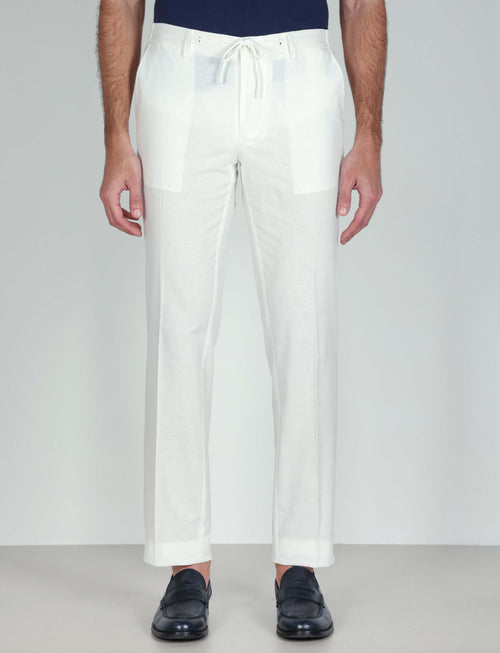 Pantalaccio con coulisse in cotone stretch_Luigi Fusaro