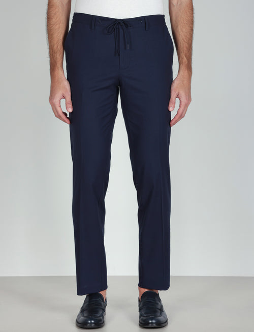 Pantalaccio con coulisse in cotone stretch |Colore:Blu
