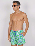 Costume da bagno fantasia maiolica verde e royal_Luigi Fusaro