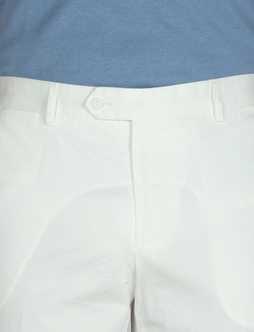 Pantaloni tinta unita in cotone stretch_Luigi Fusaro