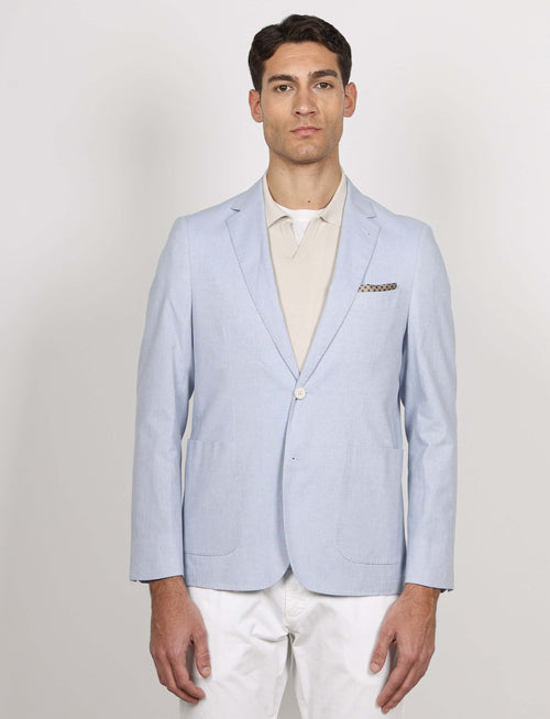 Giacca tinta unita in cotone stretch Drop 7_Luigi Fusaro