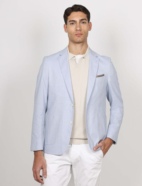 Giacca tinta unita in cotone stretch Drop 7_Luigi Fusaro