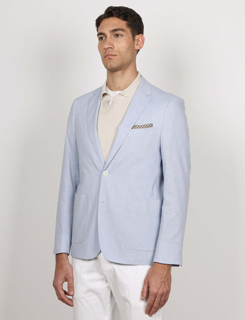 Giacca tinta unita in cotone stretch Drop 7_Luigi Fusaro