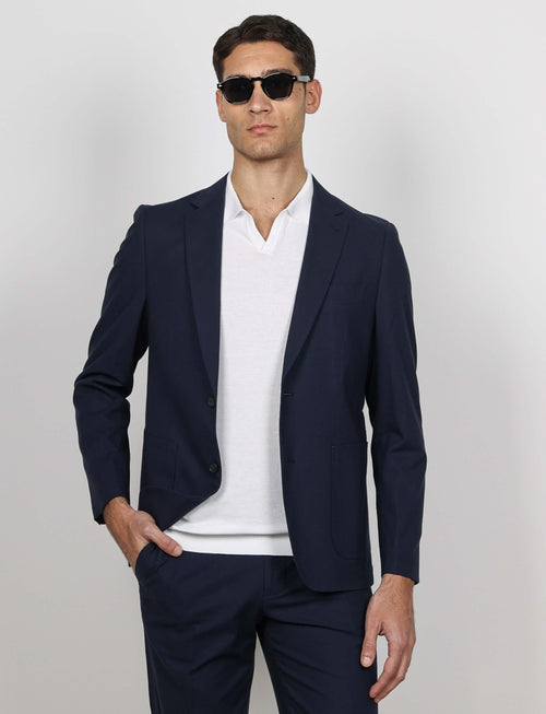 Giacca tinta unita in cotone stretch Drop 7_Luigi Fusaro