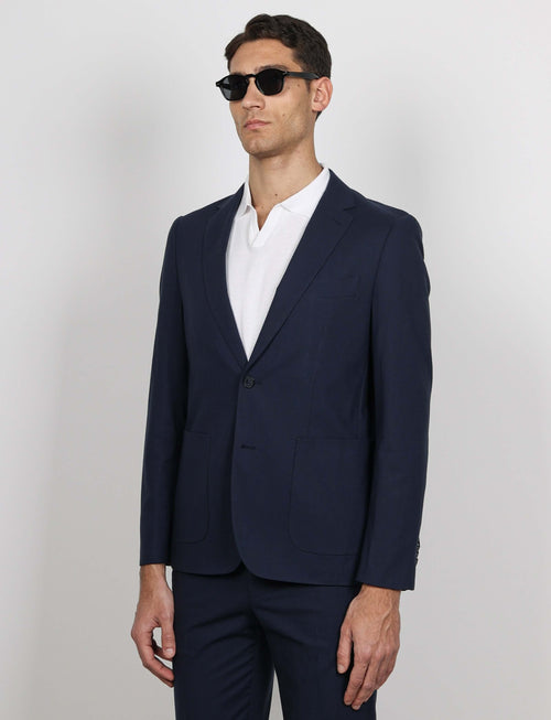 Giacca tinta unita in cotone stretch Drop 7_Luigi Fusaro
