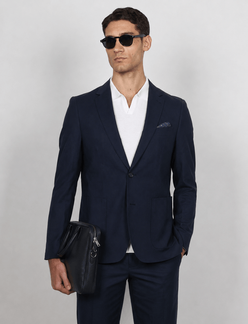 Giacca tinta unita in cotone stretch Drop 7_Luigi Fusaro