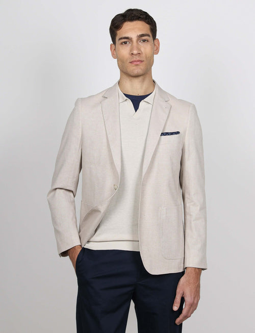 Giacca tinta unita in cotone stretch Drop 7_Luigi Fusaro